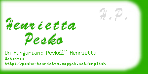 henrietta pesko business card